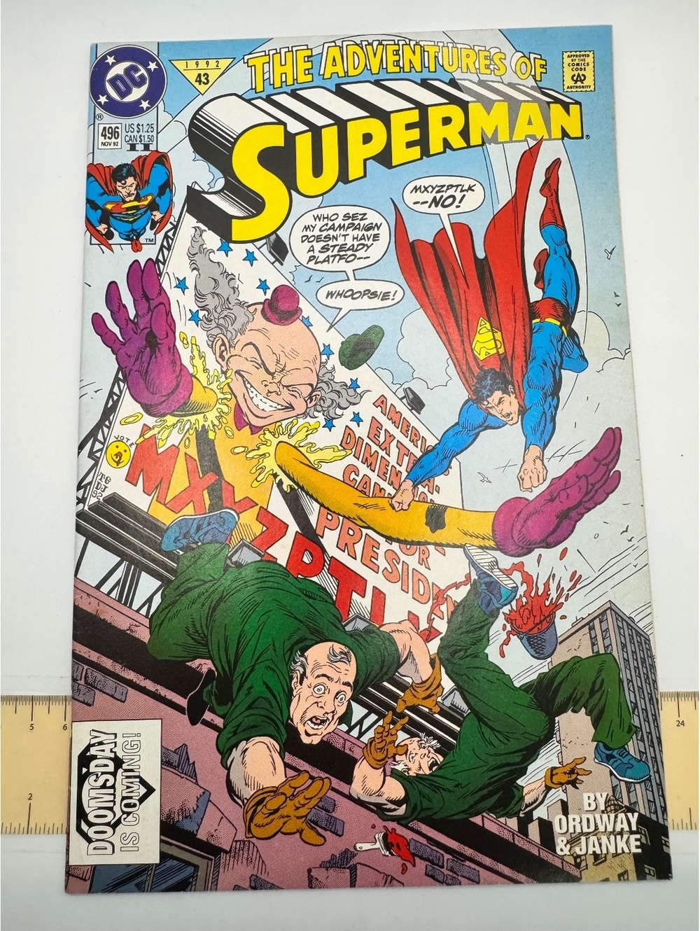 The Adventures of Superman #43 Comic Book Nov 1992 - Doomsday is Coming!